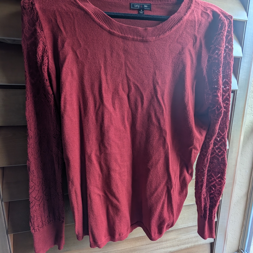 Lacy & Me Women's Long Sleeve Top in Orange